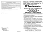 Toastmaster 885 User's Manual