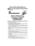 Toastmaster 3348/3348MEX User's Manual