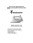 Toastmaster 3314 User's Manual