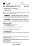 TOA Electronics WM-5270UHF User's Manual
