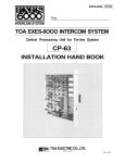 TOA Electronics CP-63 User's Manual
