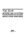 TOA Electronics EX-16 User's Manual
