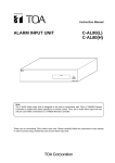 TOA Electronics C-AL80(H) User's Manual