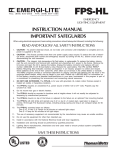 Thomas & Betts EMERGI-LITE FPS-HL User's Manual