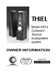 Thiel Audio Products CS7.2 User's Manual