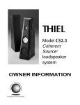 Thiel Audio Products CS2.3 User's Manual