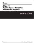 Texas Instruments Audio Power Aplifier Evaluation Module TPA 311 User's Manual