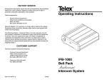 Telex IFB-1000 User's Manual