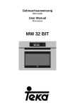 Teka Microwave mw 32 bit User's Manual