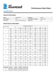 Tecumseh VSC9576ZXH Performance Data Sheet