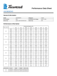 Tecumseh VSC9526ZXG Performance Data Sheet