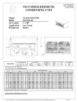 Tecumseh VSAG513ZXTHM Performance Data Sheet