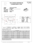 Tecumseh VSAG511ZXTXM Performance Data Sheet