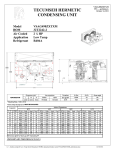 Tecumseh VSAG490ZXTXM Performance Data Sheet