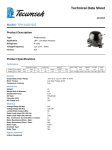 Tecumseh TPH1410YDS Technical Data Sheet