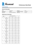 Tecumseh TPG1370YXA Performance Data Sheet