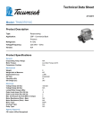 Tecumseh THA0370YXC Technical Data Sheet