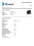 Tecumseh TA1360Y-DS1B Technical Data Sheet