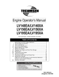 Tecumseh LV148EA User's Manual