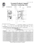 Tecumseh AWA9518ZXGXM Performance Data Sheet