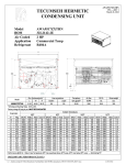 Tecumseh AWA9517ZXTHN Performance Data Sheet
