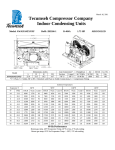 Tecumseh AWA9514ZXNXF Performance Data Sheet