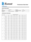 Tecumseh AJB2444ZXC Performance Data Sheet