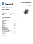 Tecumseh AEX413Y-DS1B Technical Data Sheet