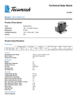 Tecumseh AEA2380ZXA Technical Data Sheet