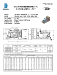 Tecumseh AE4450Z-AA1AEC Performance Data Sheet