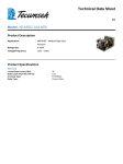 Tecumseh AE4450Z-AA1AEB Technical Data Sheet