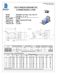 Tecumseh AE4440Z-AA1AGB Performance Data Sheet