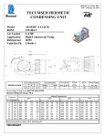 Tecumseh AE4430U-AA1AGK Performance Data Sheet