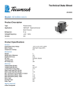 Tecumseh AE4430A-AA1A Technical Data Sheet