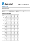 Tecumseh AE4425Y-FZ1A Performance Data Sheet
