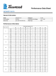 Tecumseh AE3440Y-AA1A Performance Data Sheet