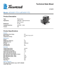 Tecumseh AE3430Y-FZ1A Technical Data Sheet