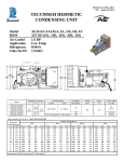 Tecumseh AE2415Z-AA1AEB Performance Data Sheet