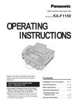 Technics KX-F1150 User's Manual
