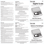 Taylor Scale TE22 User's Manual