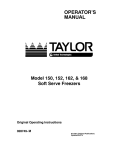 Taylor Refrigerator taylor User's Manual