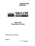 Taylor Refrigerator 428 User's Manual