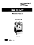 Taylor Freezer 337 User's Manual
