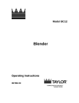 Taylor Blender 067802-M User's Manual