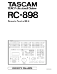 Tascam RC-898 User's Manual
