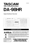 Tascam DA-98HR User's Manual