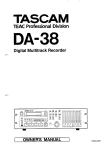 Tascam DA-38 User's Manual