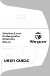 Targus Wireless Laser Rechargable Notebook Mouse User's Manual