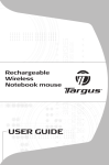 Targus Rechargeable Wireless Notebook Mouse User's Manual