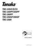 Tanaka TBC-260SF User's Manual